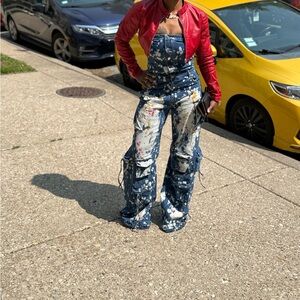 Stylish Blue Denim Overalls